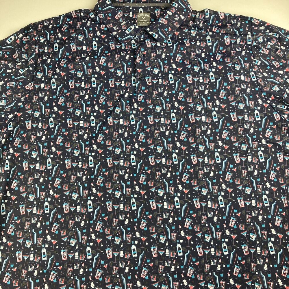 Callaway Opti-Dri Polo Mens 4X Big Tall Cocktail Print Golf Shirt